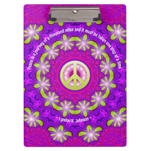 Carpeta De Pinza Pink Purple Green Glow Peace Energy (Anverso)