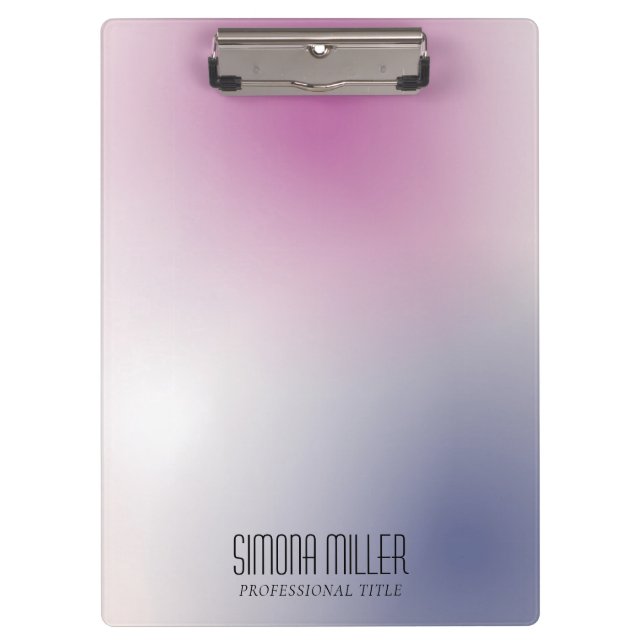 Carpeta De Pinza Pink Purple White Minimalist Aesthetic Gradient (Anverso)