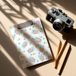 Carpeta De Pinza Pink Sheep with Flowers & Berries - Cute Pattern