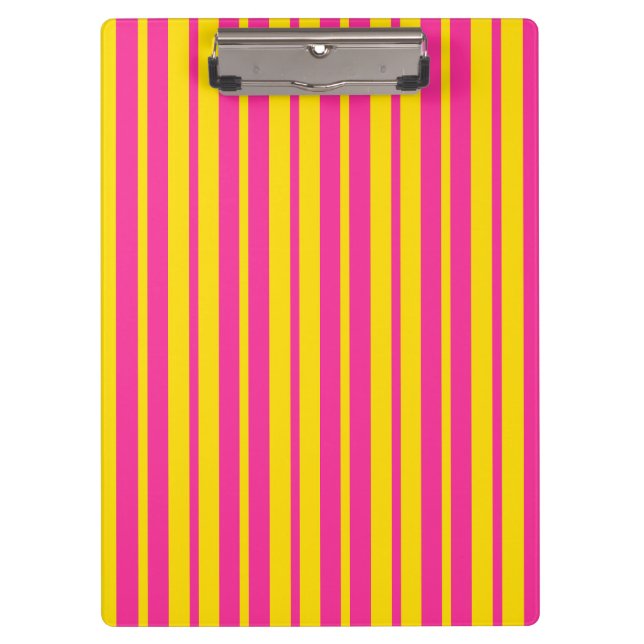 Carpeta De Pinza Pink Yellow Stylish Stripes Pattern Design  (Anverso)