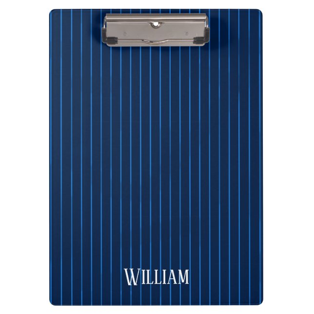 Carpeta De Pinza Pinstripes azul marino personalizadas (Anverso)