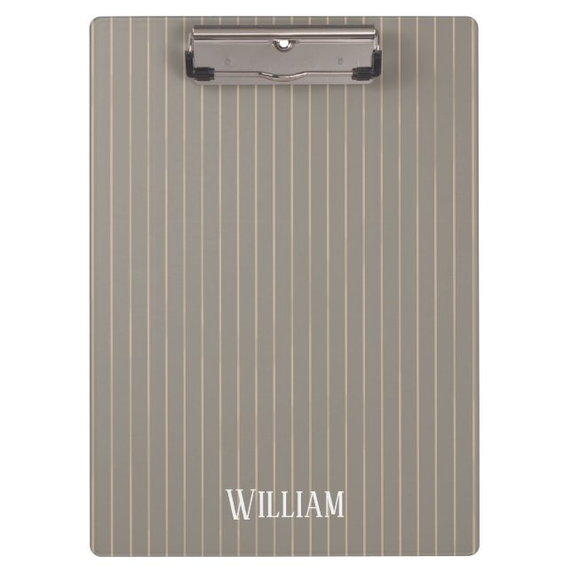 Carpeta De Pinza Pinstripes beiges personalizadas (Anverso)