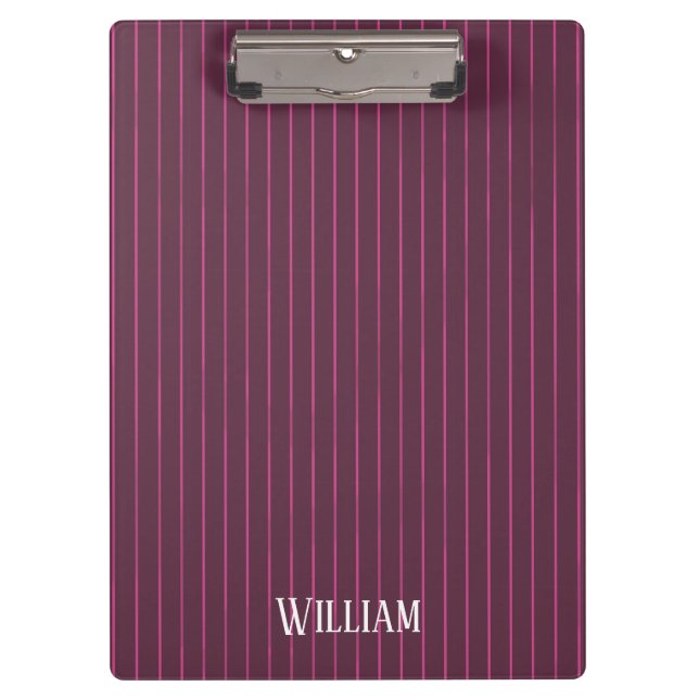 Carpeta De Pinza Pinstripes burdeos personalizadas (Anverso)