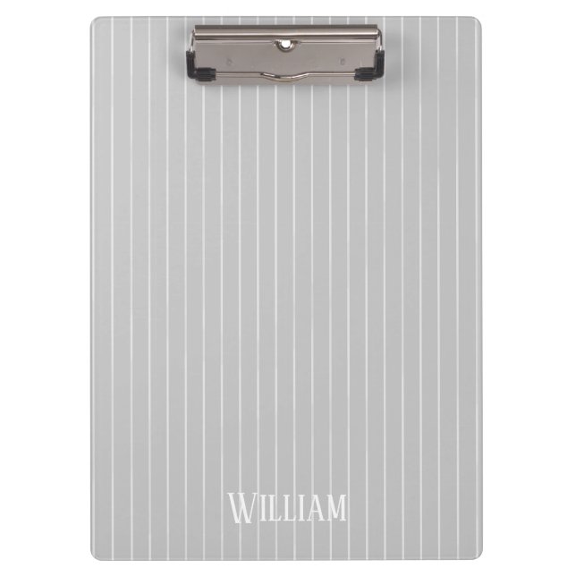 Carpeta De Pinza Pinstripes gris claro personalizado (Anverso)