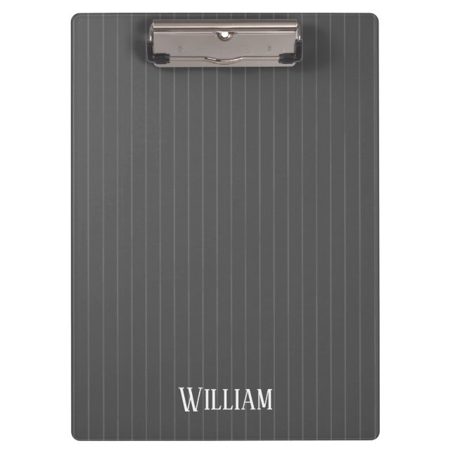 Carpeta De Pinza Pinstripes grises personalizadas (Anverso)
