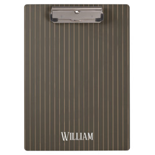 Carpeta De Pinza Pinstripes retro castaño personalizado