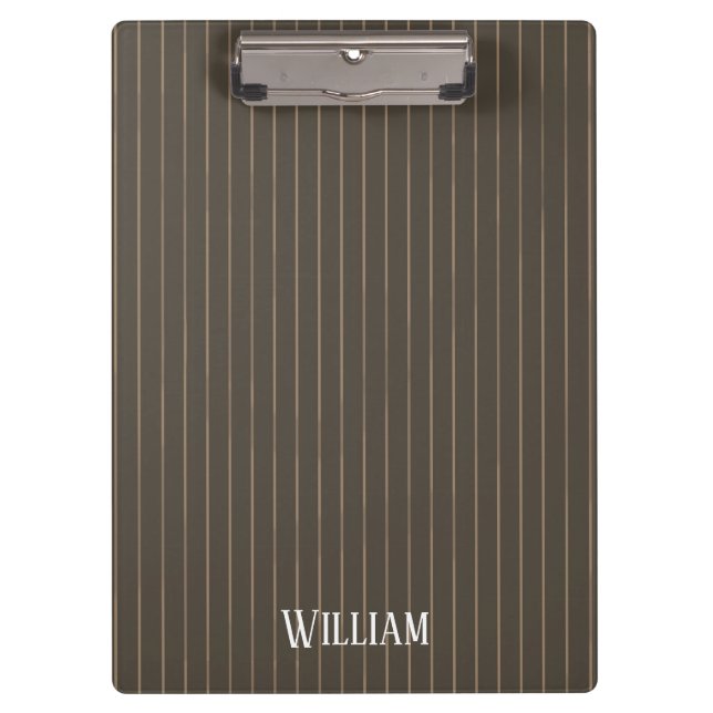Carpeta De Pinza Pinstripes retro castaño personalizado (Anverso)
