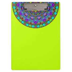 Carpeta De Pinza Pintado manual Mandala Clock Face 4