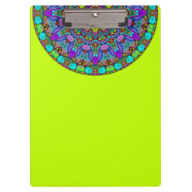 Carpeta De Pinza Pintado manual Mandala Clock Face 4 (Anverso)