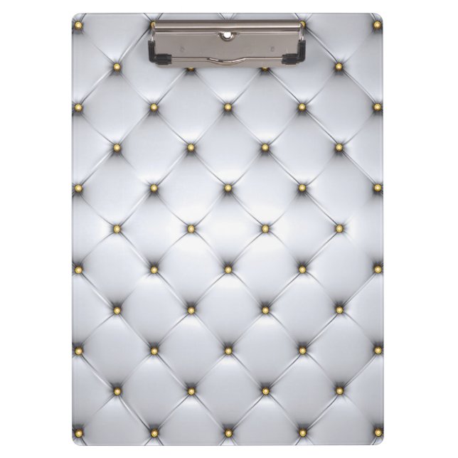 Carpeta De Pinza Pintuck luce blanco y dorado elegante (Anverso)