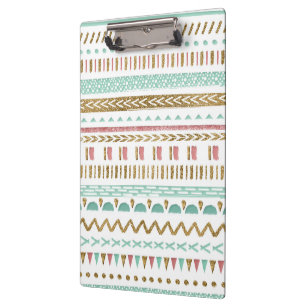 Carpeta De Pinza Pintura a mano tribal Diseño geométrico azteca a