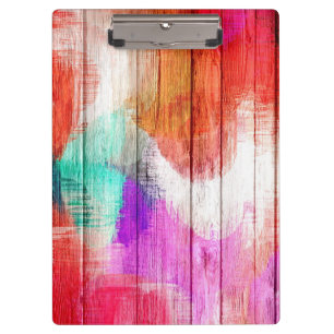 Carpeta De Pinza Pintura abstracta de madera de época #2