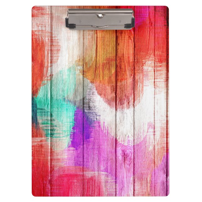 Carpeta De Pinza Pintura abstracta de madera de época #2 (Anverso)