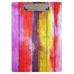 Carpeta De Pinza Pintura abstracta de madera de época #9