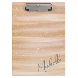 Carpeta De Pinza Pintura abstracta moderna con Clipbo Purpurina