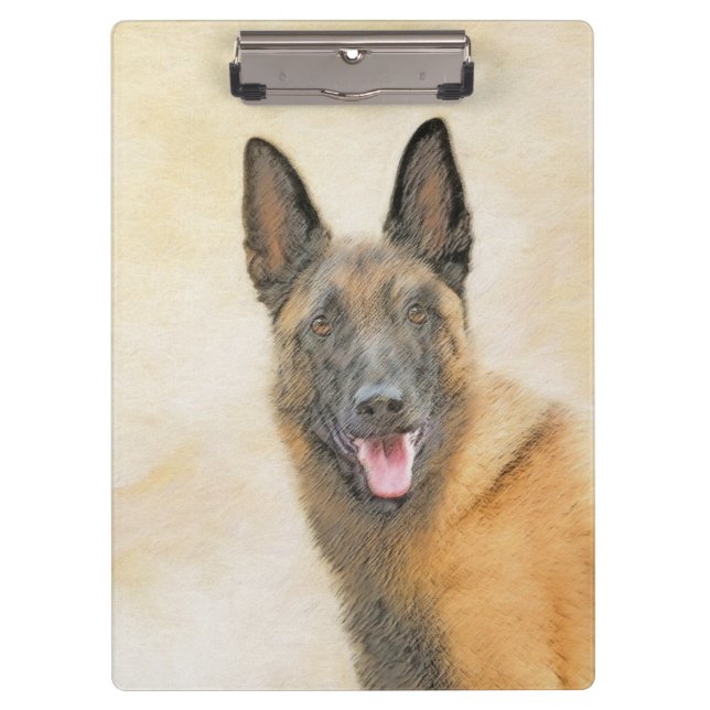 Carpeta De Pinza Pintura belga malinois - Arte de perro original (Anverso)