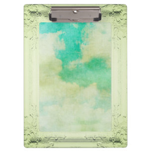 Carpeta De Pinza Pintura celeste con marco victoriano elegante crem