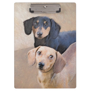 Carpeta De Pinza Pintura Dachshund (suave) - Arte Perro Original