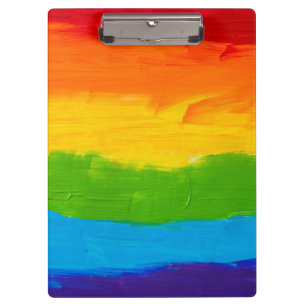 Carpeta De Pinza Pintura de aceite Colores arcoiris Lesbianas Gays 