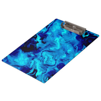 Carpeta De Pinza Pintura de acrílico de mármol en azul