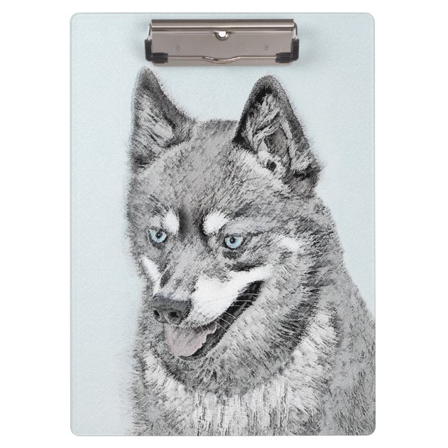 Carpeta De Pinza Pintura de Alaskan Klee Kai - Arte Perro Original. (Anverso)