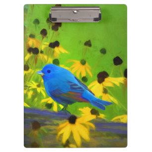 Carpeta De Pinza Pintura de amarre índigo - Arte original de aves