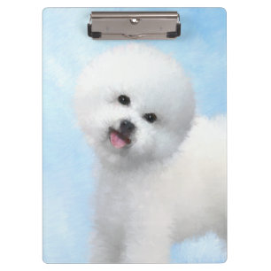 Carpeta De Pinza Pintura de Bichon Frise - Arte de Perro Original.