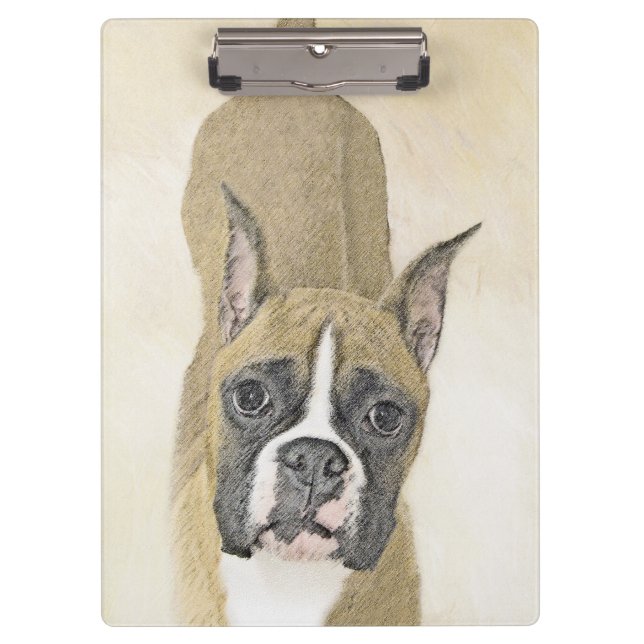 Carpeta De Pinza Pintura De Boxer - Arte De Perro Original Cuto (Anverso)