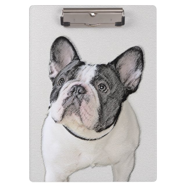 Carpeta De Pinza Pintura de Bulldog francés (Brindle Pied) - Arte d (Anverso)