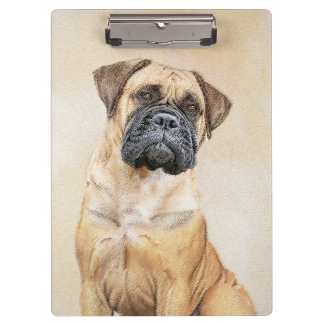 Carpeta De Pinza Pintura de Bullmastiff - Arte de Perro Original. (Anverso)