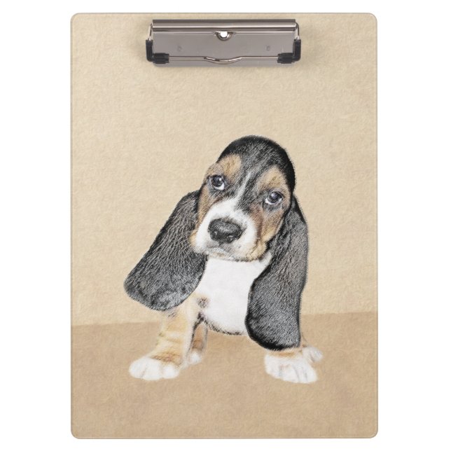 Carpeta De Pinza Pintura de cachorro de abeja de Basset - Arte Perr (Anverso)