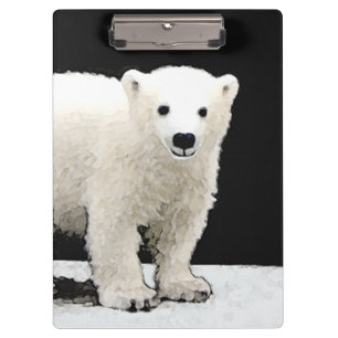 Carpeta De Pinza Pintura de cachorro de oso polar - Arte original d