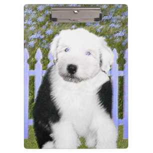 Carpeta De Pinza Pintura de cachorro de perro viejo inglés - Arte 