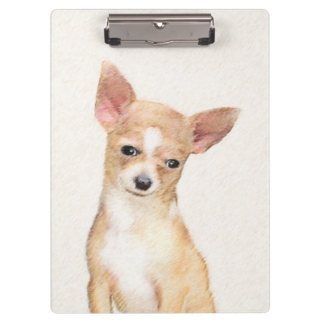 Carpeta De Pinza Pintura de Chihuahua - Arte Perro Original. (Anverso)