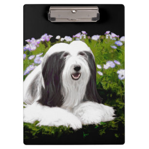 Carpeta De Pinza Pintura de color con barba - Arte de perro origina