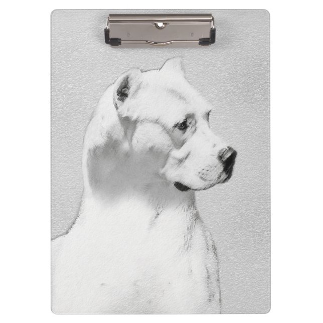 Carpeta De Pinza Pintura de Dogo Argentino - Arte original del perr (Anverso)