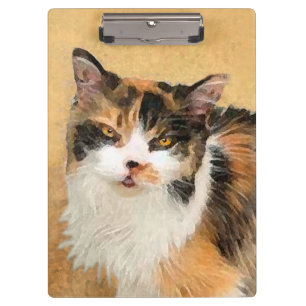 Carpeta De Pinza Pintura de gato calico - Arte de gato original lin