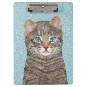 Carpeta De Pinza Pintura de gatos en la mesa gris - Arte de gatos o