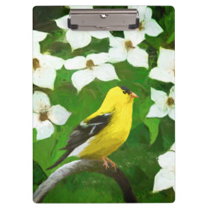Carpeta De Pinza Pintura de Goldfinch - Arte de Perro Original.