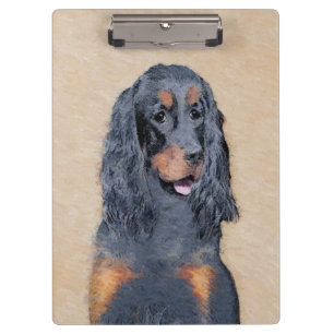 Carpeta De Pinza Pintura de Gordon Setter - Arte de Perro Original.