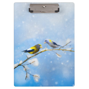 Carpeta De Pinza Pintura de Grosbeak por la noche - Arte de Perro O