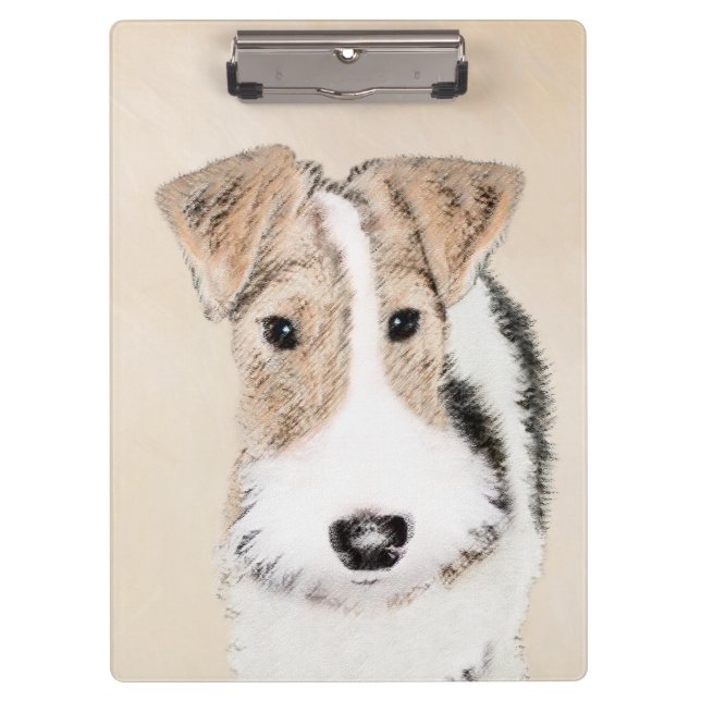 Carpeta De Pinza Pintura de hilo Fox Terrier - Arte de Perro Origin (Anverso)