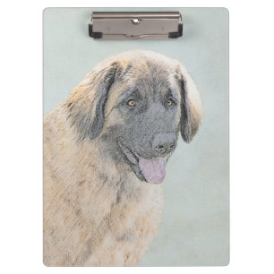 Carpeta De Pinza Pintura de Leonberger - Arte de Perro Original.
