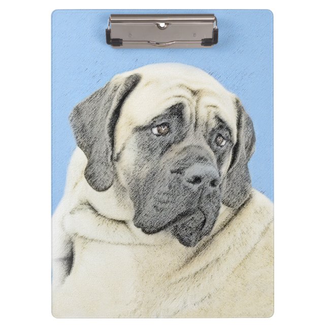 Carpeta De Pinza Pintura de malvado inglés (Fawn) - Arte de perro o (Anverso)