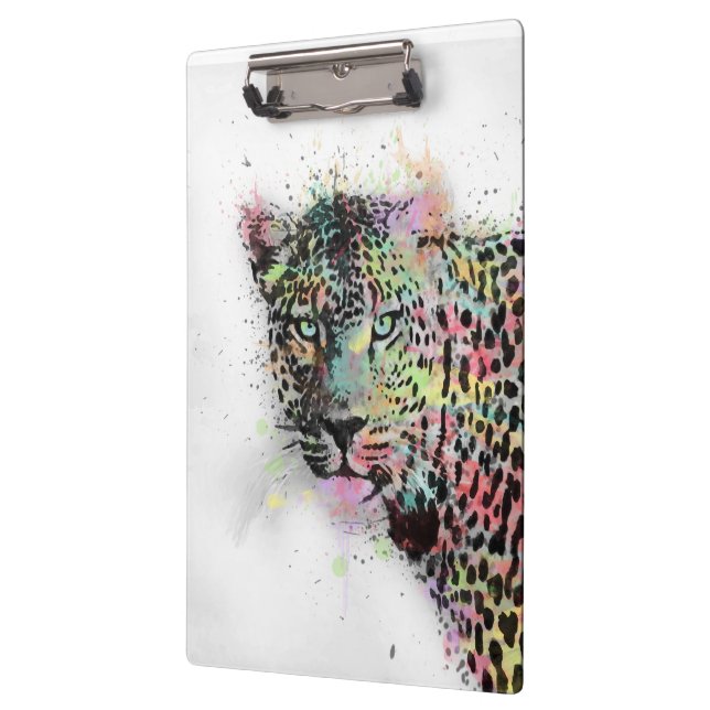 Carpeta De Pinza pintura de manchas de agua de animales leopardo de (Izquierda)
