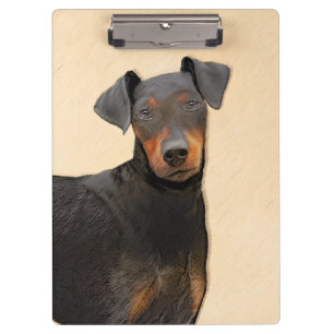 Carpeta De Pinza Pintura de Manchester Terrier Arte Animal Original