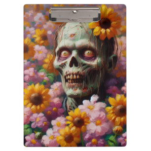 Carpeta De Pinza Pintura de petróleo de zombies en Halloween, campo