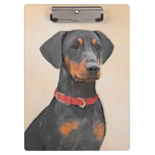 Carpeta De Pinza Pintura de Pinscher original de arte animal