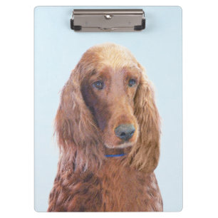 Carpeta De Pinza Pintura de Setter Irlandés - Arte de Perro Origina