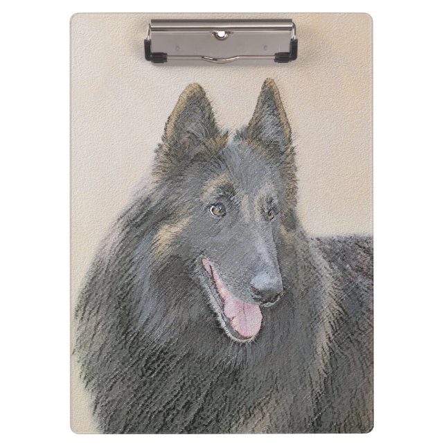 Carpeta De Pinza Pintura de Tervuren belga - Arte de perro original (Anverso)